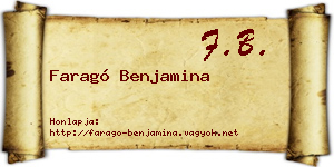 Faragó Benjamina névjegykártya